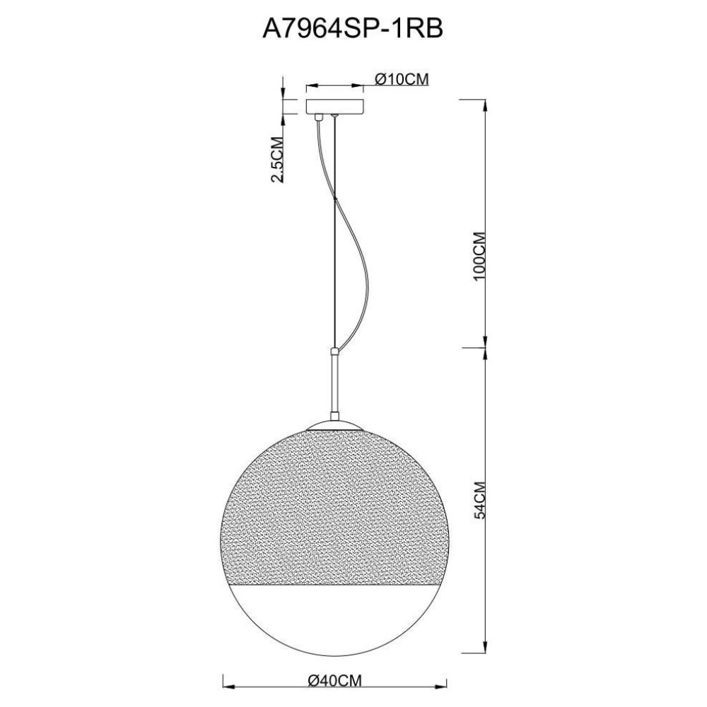 Подвесной светильник Jupiter Copper A7964SP-1RB